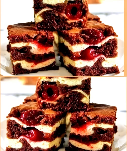 БРАУНИ С ТВОРОГОМ И ВИШНЕЙ