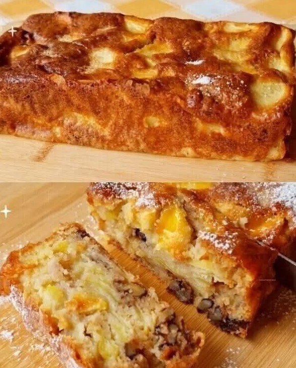Яблочный пирог с грецкими орехами