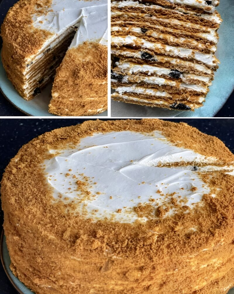 КАРАМЕЛЬНЫЙ МЕДОВИК с черносливом и орехами КАРАМЕЛЬНЫЙ МЕДОВИК с черносливом и орехами