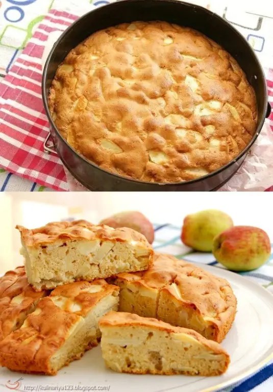 Очень вкусная шарлотка-лентяйка  Вкусно как у бабули