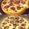 Пирог с сырной начинкой и сливами