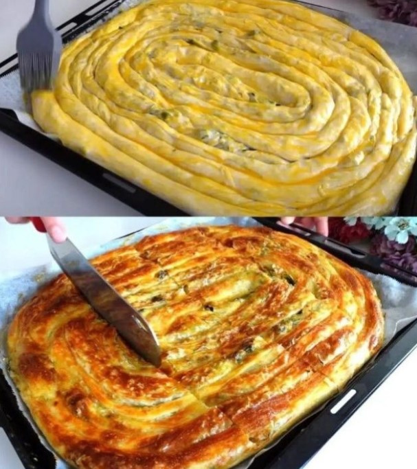 ВКУСНЕЙШИЙ СЛОЁНЫЙ ПИРОГ: необычная начинка — пальчики оближешь ВКУСНЕЙШИЙ СЛОЁНЫЙ ПИРОГ: необычная начинка — пальчики оближешь