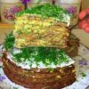 ПЕЧЁНОЧНЫЙ ТОРТ «ЗАКУСОЧНЫЙ» С ЛУКОМ, МОРКОВЬЮ