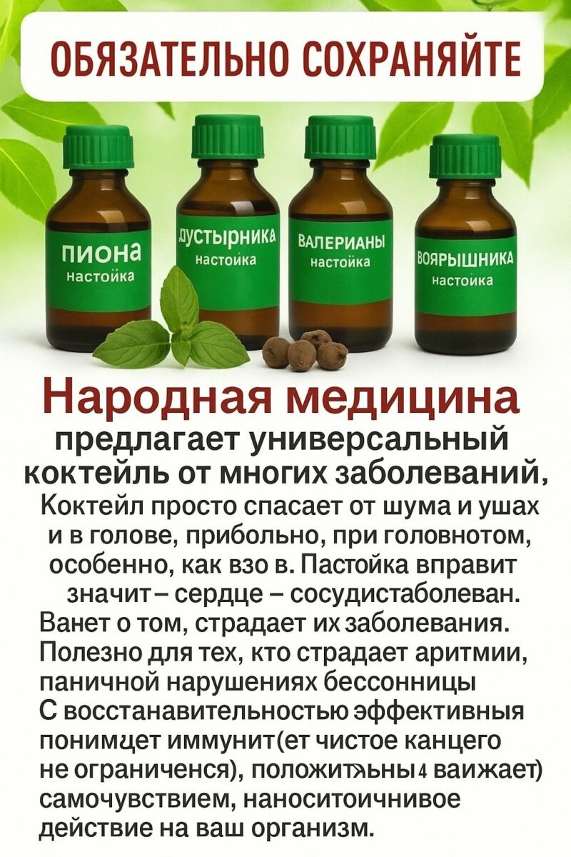 Нужно смешать в одной бутылке (желательно тёмного стекла) аптечные настойки:⠀ • по 100 мл... Нужно смешать в одной бутылке (желательно тёмного стекла) аптечные настойки:⠀ • по 100 мл...