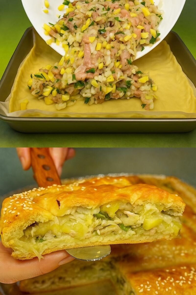 ПИРОГ С КУРИЦЕЙ И КАРТОШКОЙ 🥧🥧🥧 Этот пирог просто бомба! 🔥 Мягкое, расыпчатое тесто без дрожжей + сочная начинка из курицы, картошки и лука — получается так вкусно, что съедается до крошки! ПИРОГ С КУРИЦЕЙ И КАРТОШКОЙ 🥧🥧🥧 Этот пирог просто бомба! 🔥 Мягкое, расыпчатое тесто без дрожжей + сочная начинка из курицы, картошки и лука — получается так вкусно, что съедается до крошки!