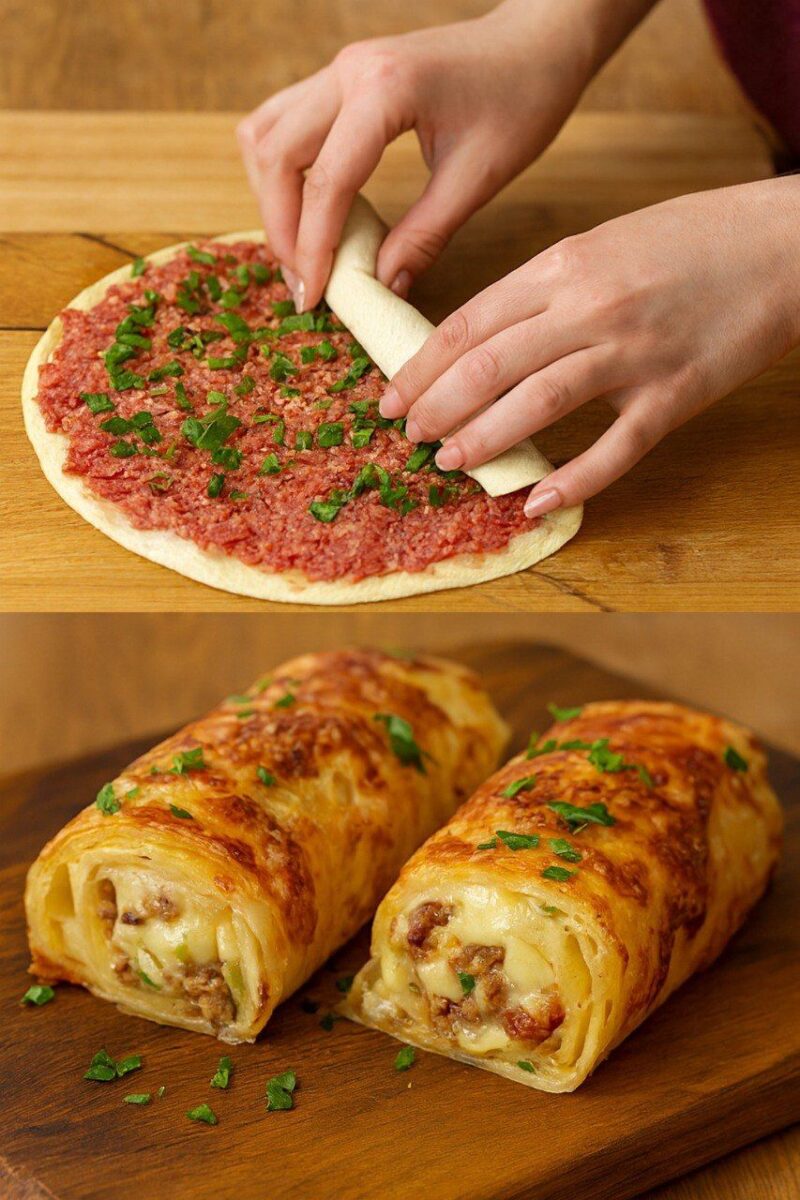 Рулеты из тортильи с мясом и сыром – Хрустящие, сочные и готовы за мгновение! Рулеты из тортильи с мясом и сыром – Хрустящие, сочные и готовы за мгновение!