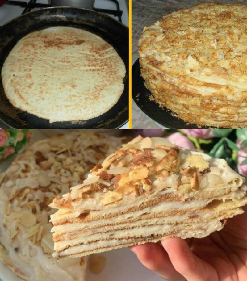 Наткнулась на этот чудо-рецепт ✨ случайно, и теперь готовлю «Наполеон» 🎂 только на сковороде 🍳. Быстро ⏱️ и ооооочень вкусно 😋🤤!
