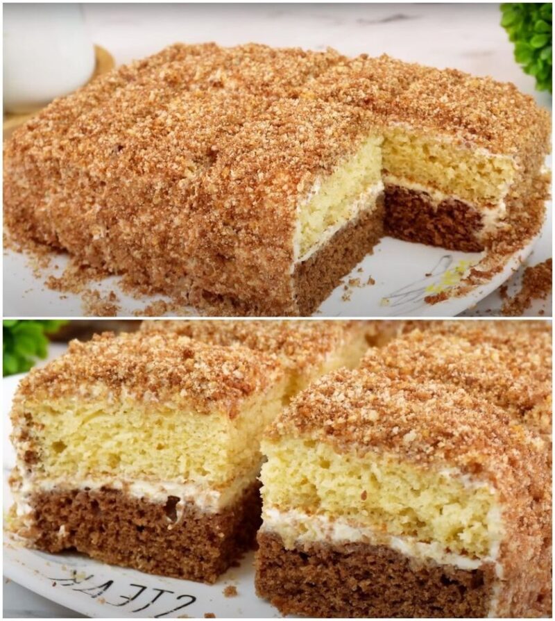 Нежный, как торт: вкусный пирог «День и Ночь». Всё смешала и в духовку