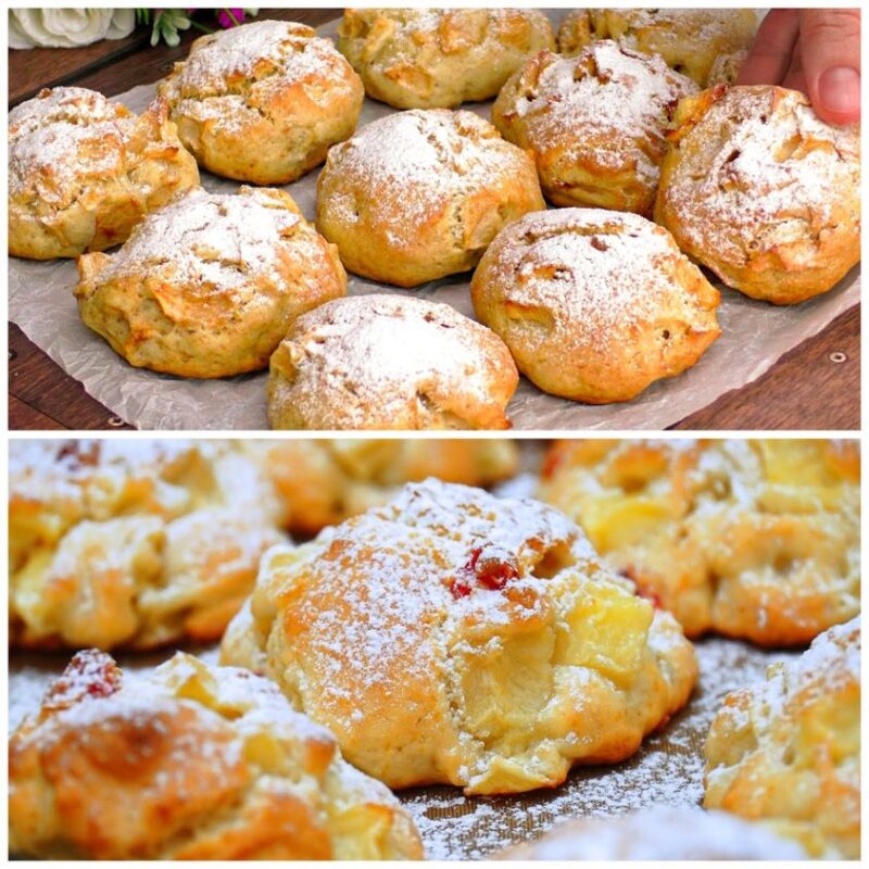 Печенье с яблоками за 7 минут!🥠🧇 Рецепт изумительный. Печенье получилось невероятно вкусное, а само приготовление простое. 