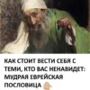 Как стоит вести себя с теми, кто вас ненавидит: мудрая еврейская пословица.