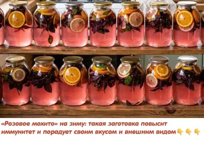 Очень вкусный тонизирующий компот «Розовое мохито» на зиму: такая заготовка повысит иммунитет